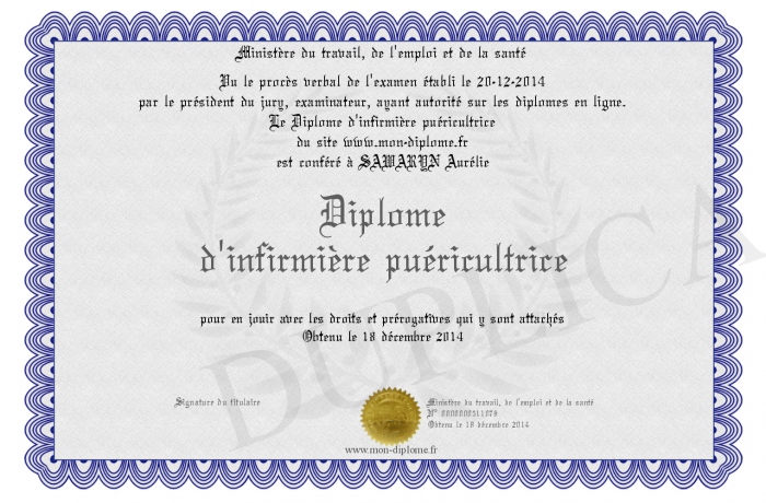 diplome puericultrice